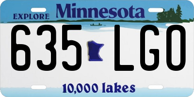 MN license plate 635LGO
