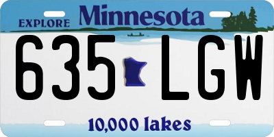 MN license plate 635LGW