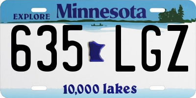 MN license plate 635LGZ