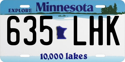 MN license plate 635LHK