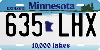 MN license plate 635LHX