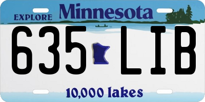 MN license plate 635LIB