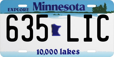 MN license plate 635LIC