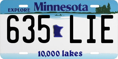 MN license plate 635LIE