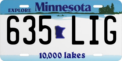 MN license plate 635LIG