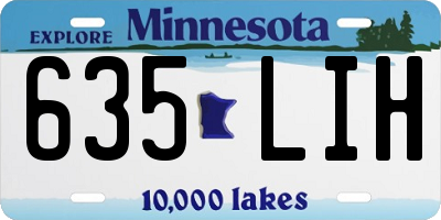 MN license plate 635LIH