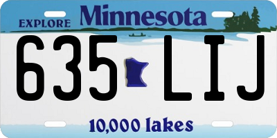 MN license plate 635LIJ