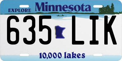MN license plate 635LIK