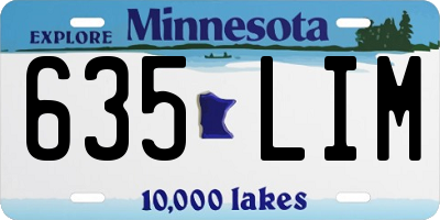MN license plate 635LIM