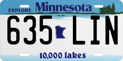 MN license plate 635LIN