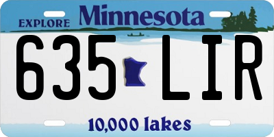 MN license plate 635LIR