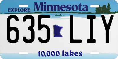 MN license plate 635LIY