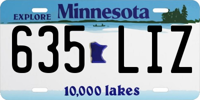 MN license plate 635LIZ