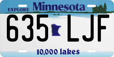 MN license plate 635LJF