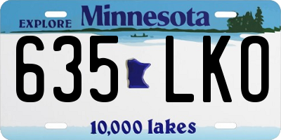 MN license plate 635LKO