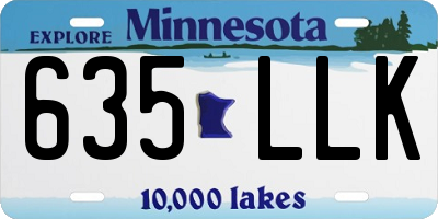 MN license plate 635LLK
