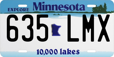 MN license plate 635LMX
