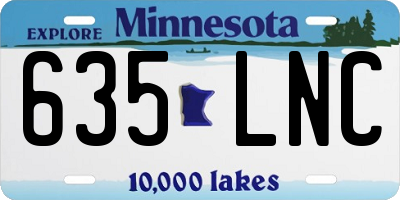 MN license plate 635LNC