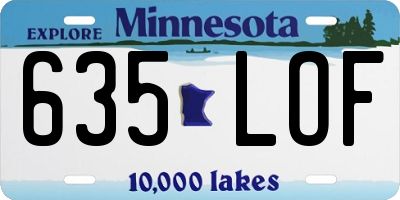 MN license plate 635LOF