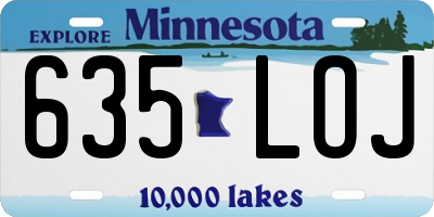 MN license plate 635LOJ