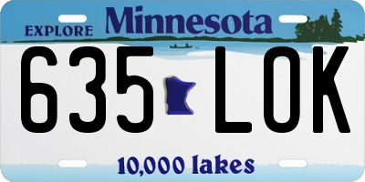 MN license plate 635LOK