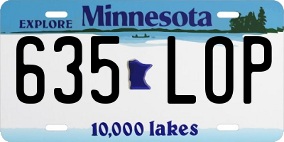 MN license plate 635LOP