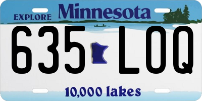 MN license plate 635LOQ