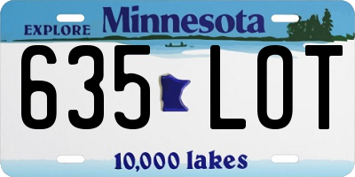 MN license plate 635LOT