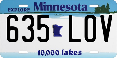 MN license plate 635LOV