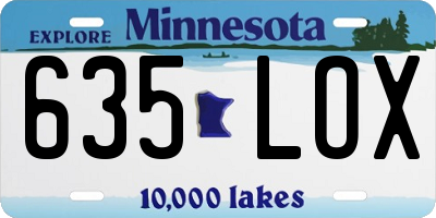 MN license plate 635LOX