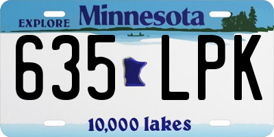 MN license plate 635LPK