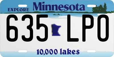 MN license plate 635LPO