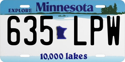 MN license plate 635LPW