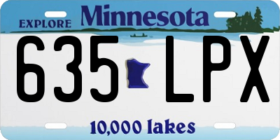 MN license plate 635LPX
