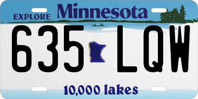 MN license plate 635LQW
