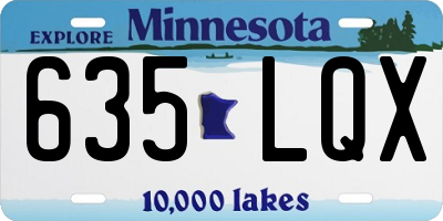 MN license plate 635LQX
