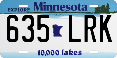 MN license plate 635LRK