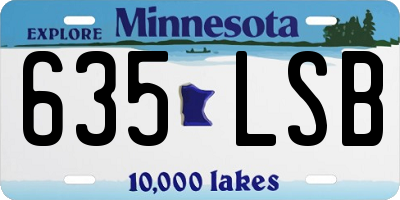 MN license plate 635LSB