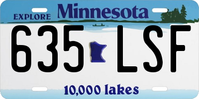 MN license plate 635LSF