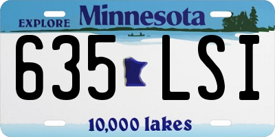 MN license plate 635LSI