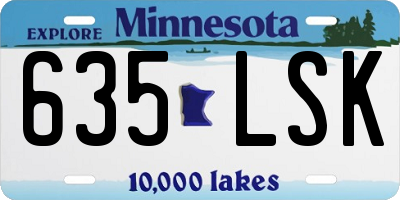 MN license plate 635LSK