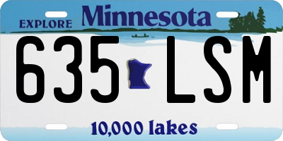 MN license plate 635LSM