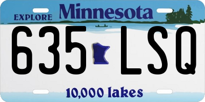 MN license plate 635LSQ