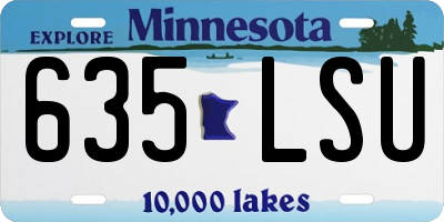 MN license plate 635LSU