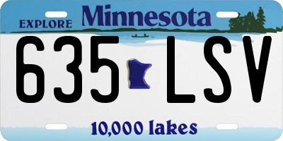 MN license plate 635LSV