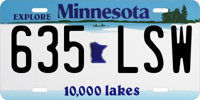 MN license plate 635LSW
