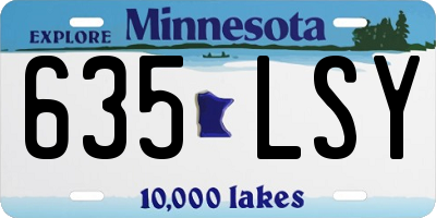 MN license plate 635LSY