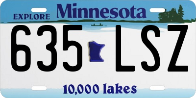 MN license plate 635LSZ
