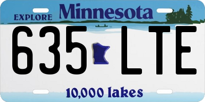 MN license plate 635LTE