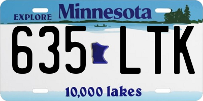 MN license plate 635LTK